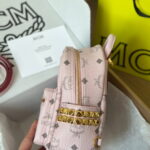 Balo MCM Stark Studs Backpack Visetos Pink Mini