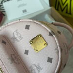 Balo MCM Stark Studs Backpack Visetos Pink Mini