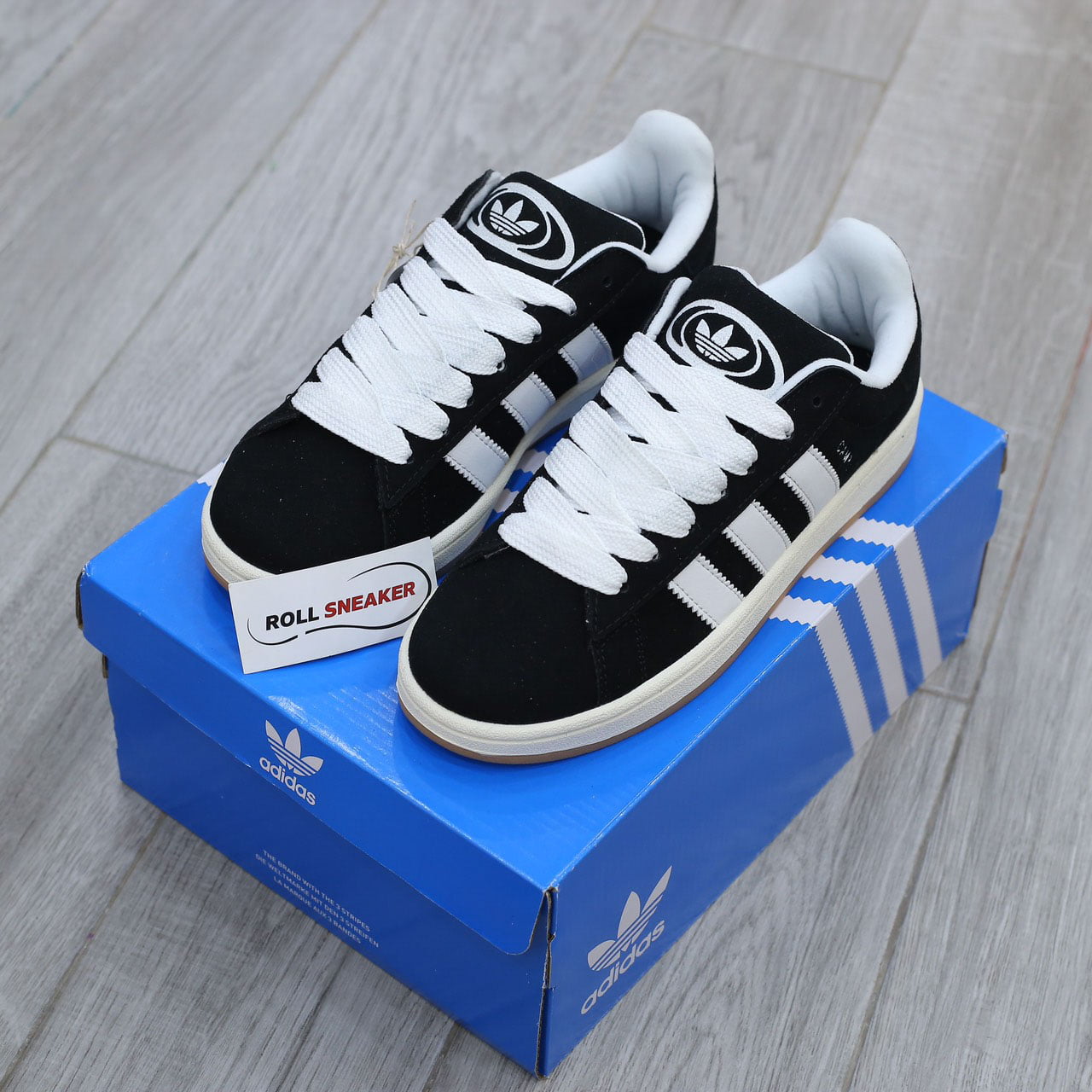 Giày Adidas Campus Black White Gum Like Auth