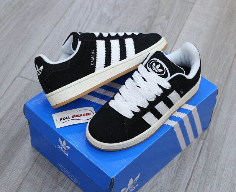 Giày Adidas Campus Black White Gum Like Auth