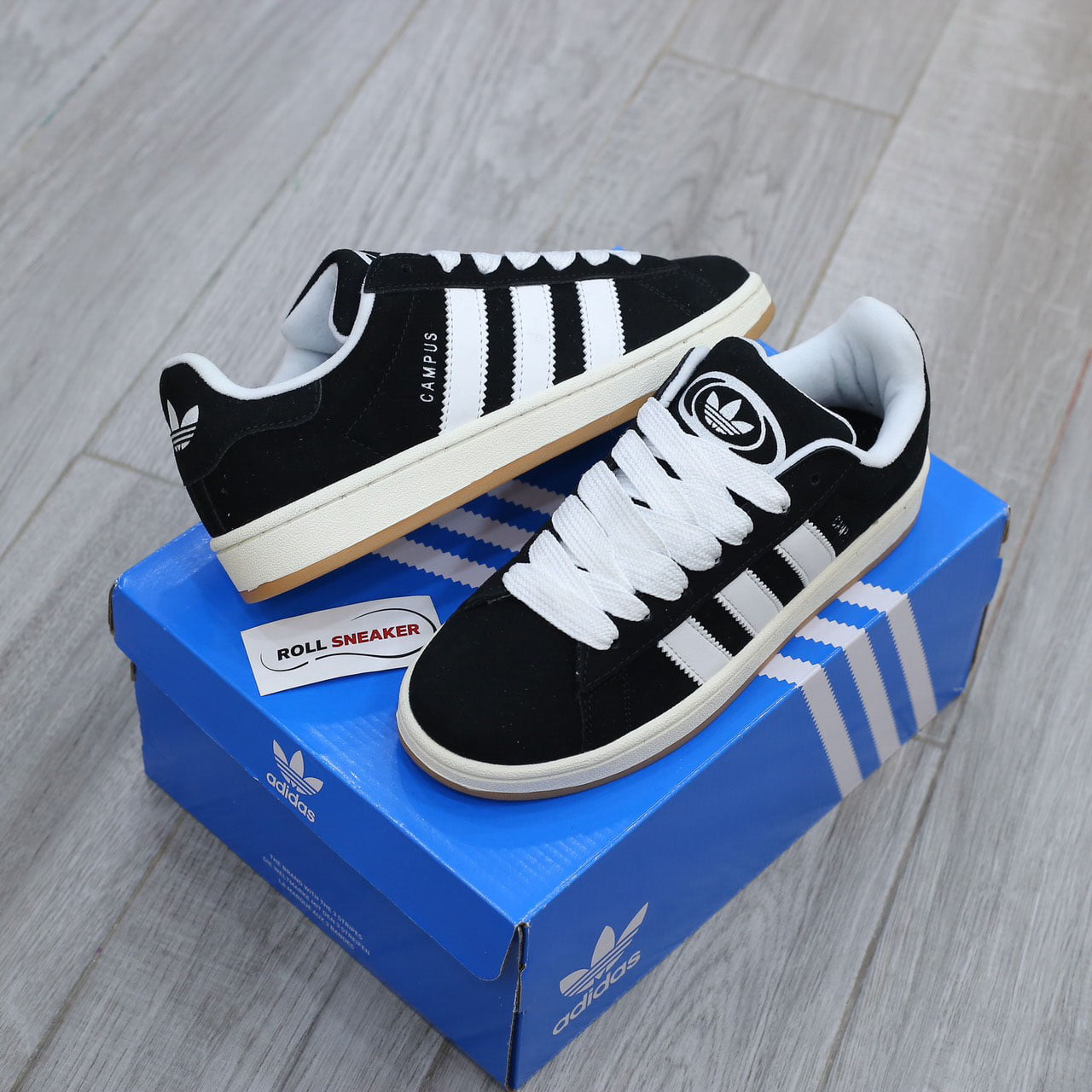 Giày Adidas Campus Black White Gum Like Auth
