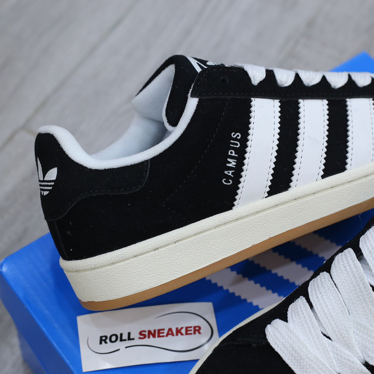Giày Adidas Campus Black White Gum Like Auth
