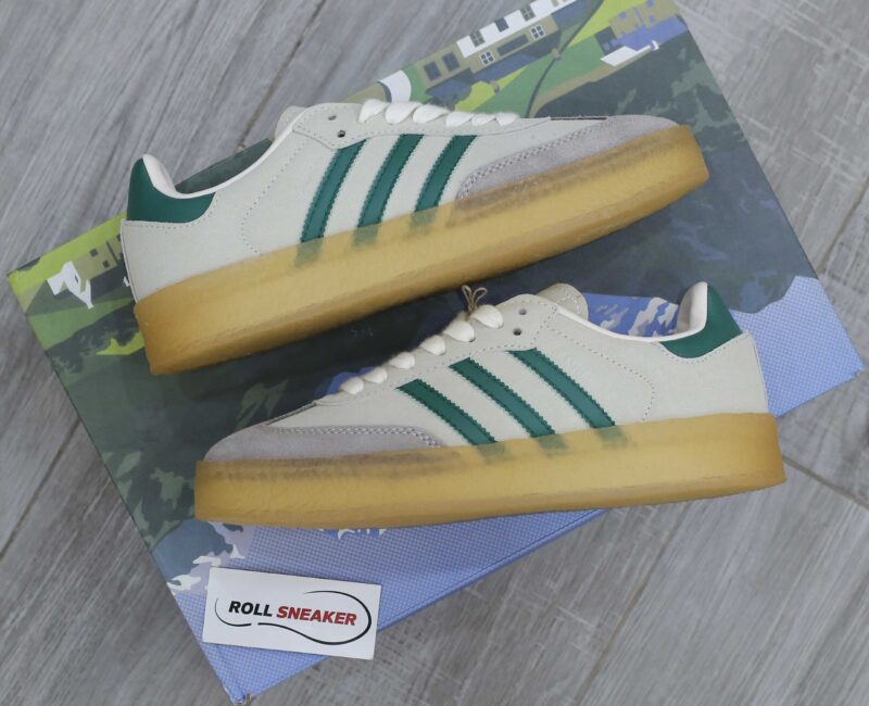 Giày Adidas Clarks 8th Street Samba by Ronnie Fieg Chalk White Green Like Auth