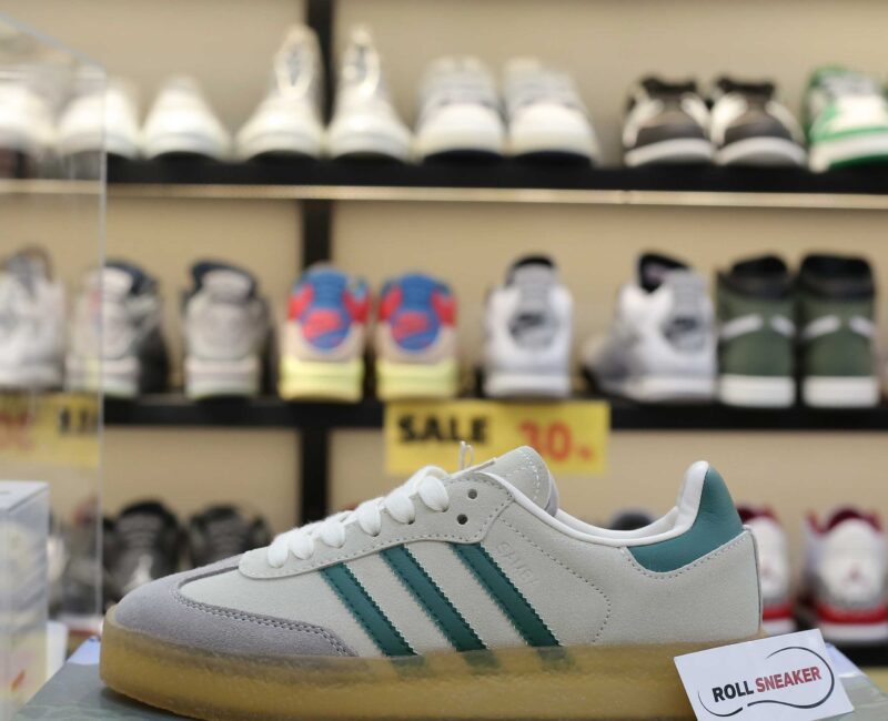 Giày Adidas Clarks 8th Street Samba by Ronnie Fieg Chalk White Green Like Auth