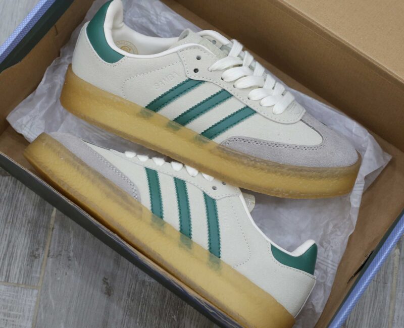 Giày Adidas Clarks 8th Street Samba by Ronnie Fieg Chalk White Green Like Auth