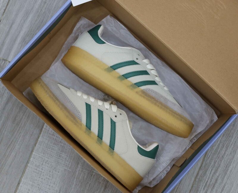 Giày Adidas Clarks 8th Street Samba by Ronnie Fieg Chalk White Green Like Auth