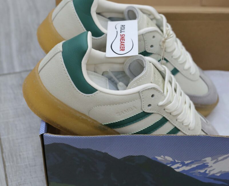 Giày Adidas Clarks 8th Street Samba by Ronnie Fieg Chalk White Green Like Auth