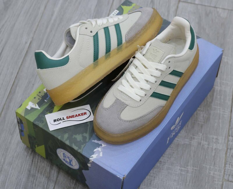 Giày Adidas Clarks 8th Street Samba by Ronnie Fieg Chalk White Green Like Auth