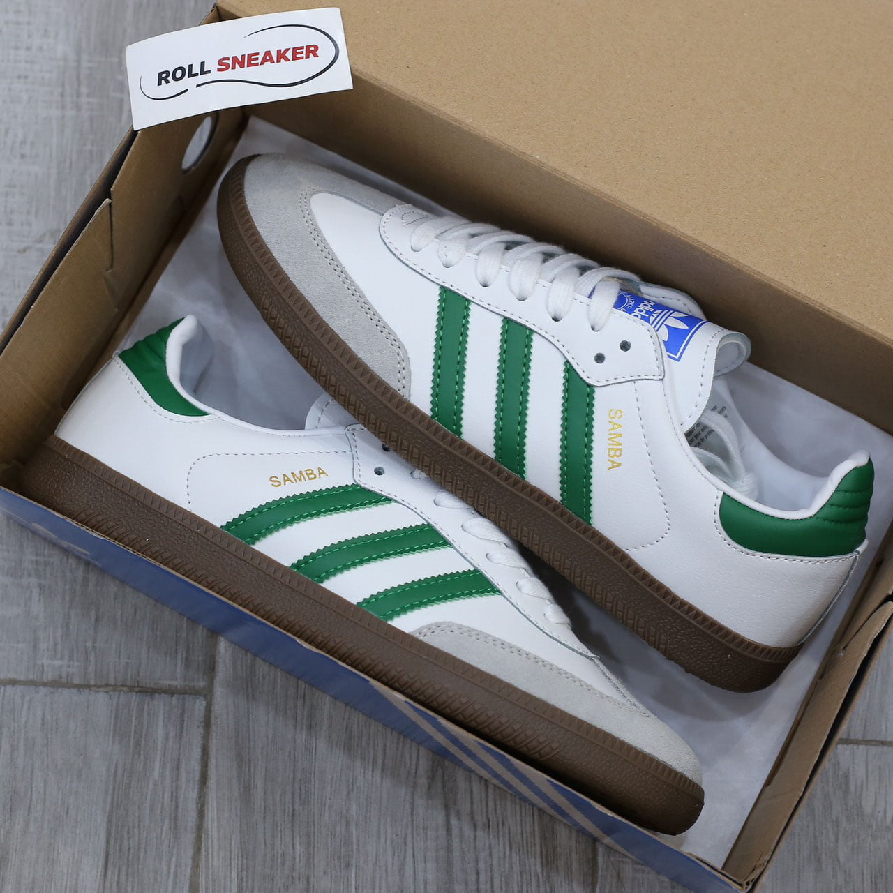 Giày Adidas Samba OG ‘White Green’ Like Auth