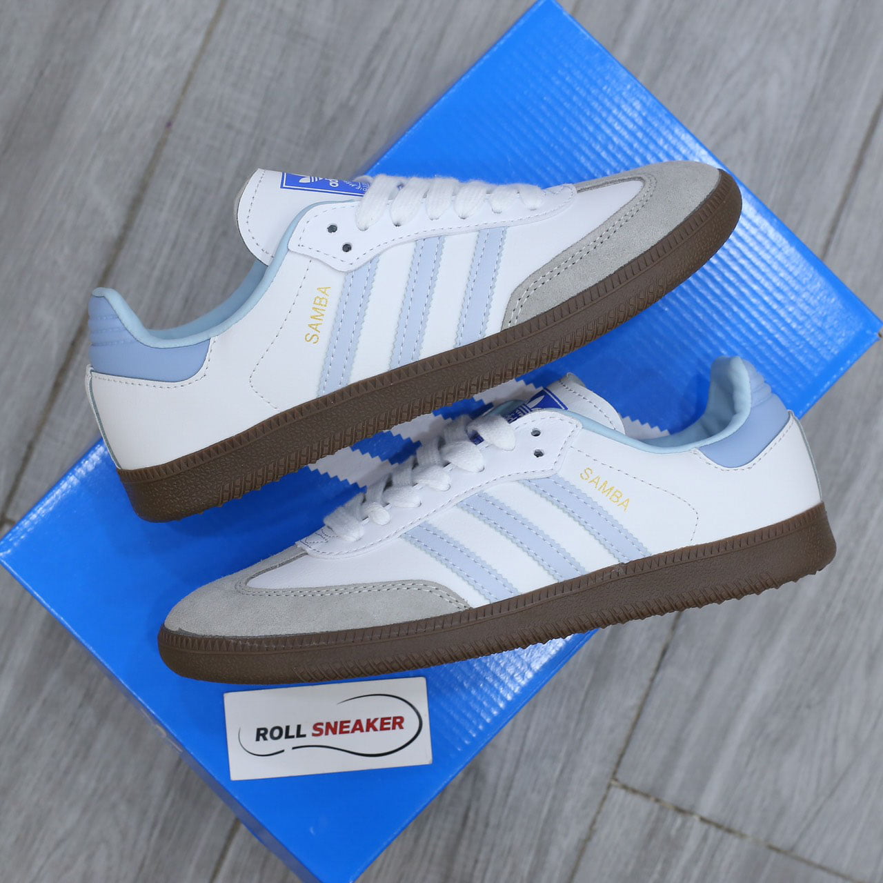 Giày Adidas Samba OG ‘White Halo Blue Gum’