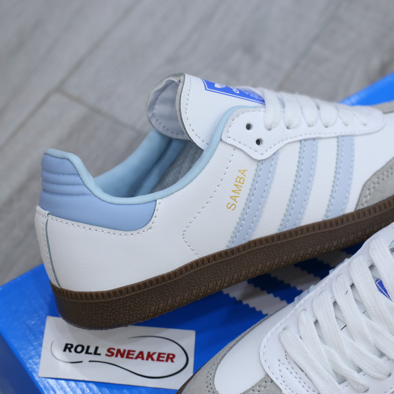 Giày Adidas Samba OG ‘White Halo Blue Gum’