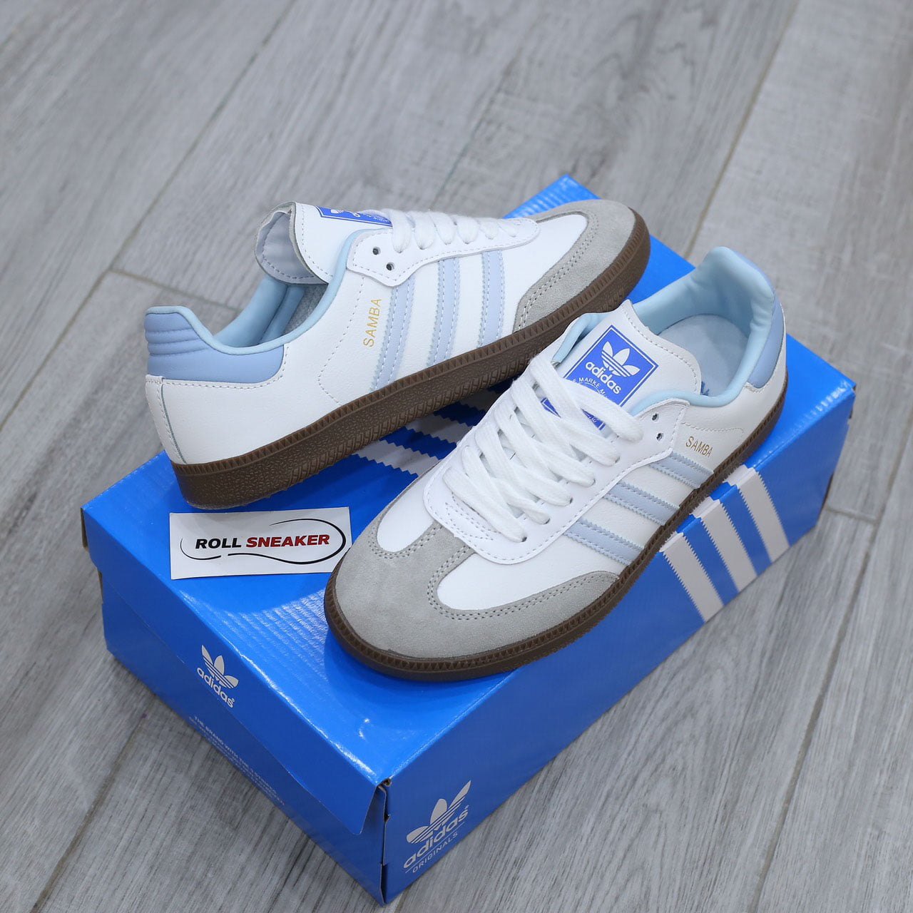 Giày Adidas Samba OG ‘White Halo Blue Gum’