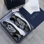 Giày Dior B30 Sneaker Deep Green Mesh and Black Technical Fabric Like Auth