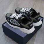 Giày Dior B30 Sneaker Deep Green Mesh and Black Technical Fabric Like Auth