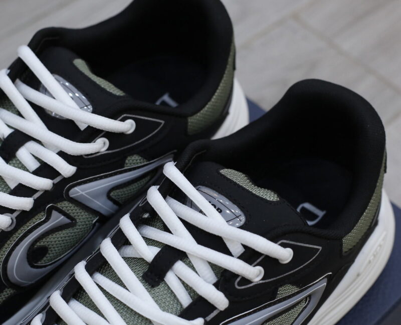 Giày Dior B30 Sneaker Deep Green Mesh and Black Technical Fabric Like Auth
