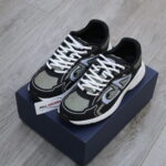 Giày Dior B30 Sneaker Deep Green Mesh and Black Technical Fabric Like Auth