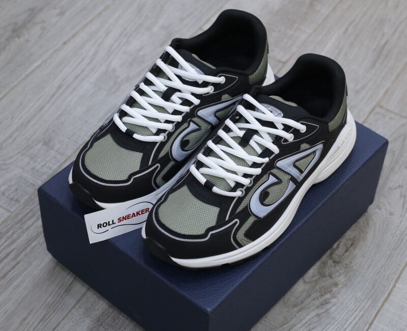 Giày Dior B30 Sneaker Deep Green Mesh and Black Technical Fabric Like Auth