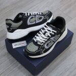 Giày Dior B30 Sneaker Deep Green Mesh and Black Technical Fabric Like Auth