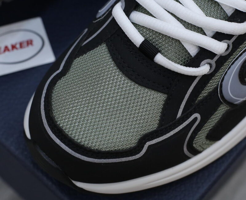 Giày Dior B30 Sneaker Deep Green Mesh and Black Technical Fabric Like Auth