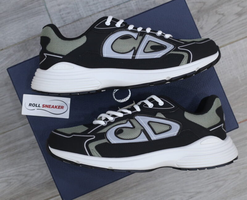 Giày Dior B30 Sneaker Deep Green Mesh and Black Technical Fabric Like Auth