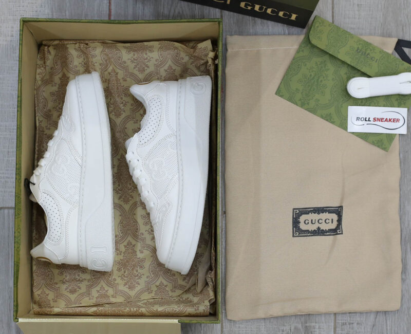 Giày Gucci GG Embossed ‘Full White’ Like Auth