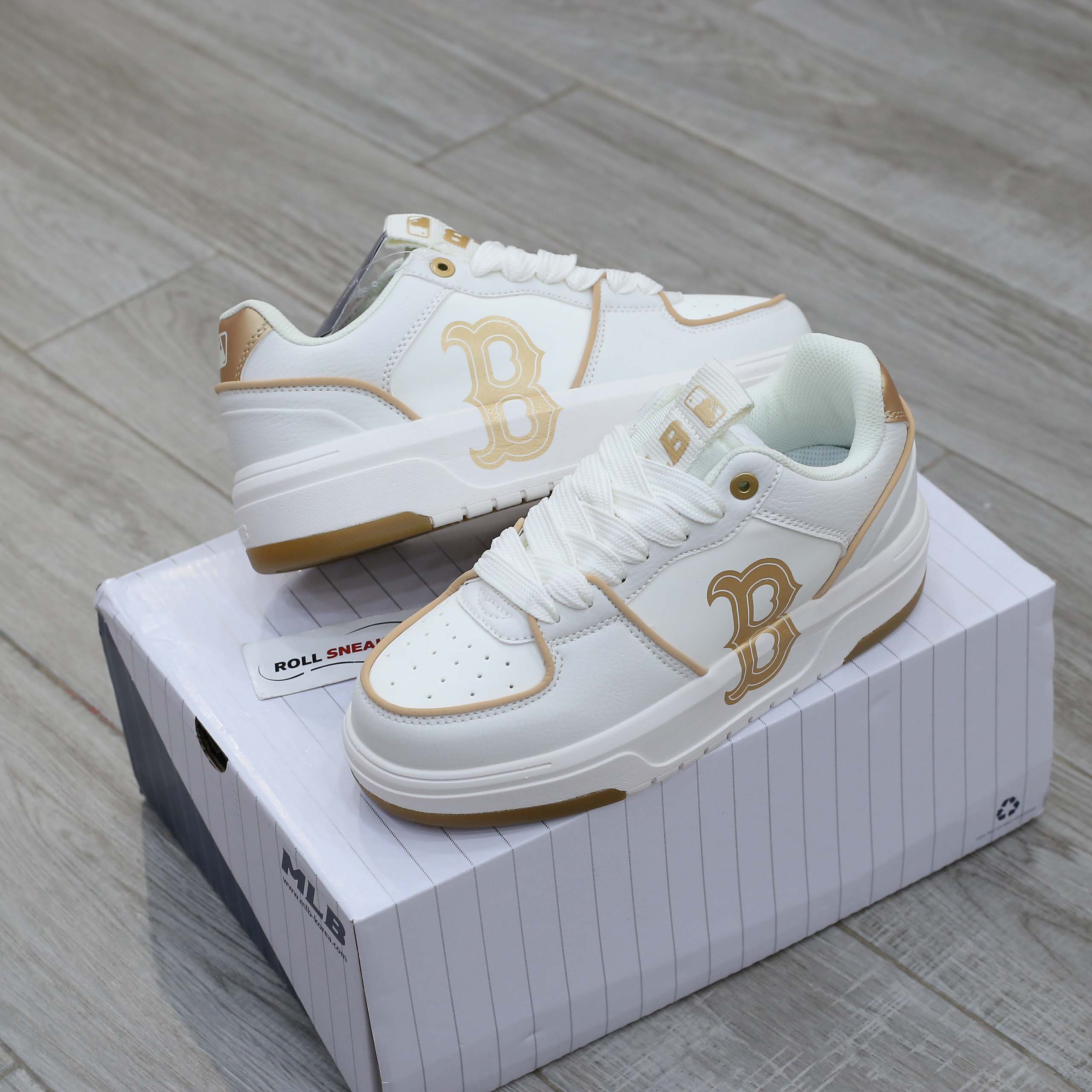 Giày MLB Korea Chunky Liner Basic Boston Red Sox Gold Like Auth