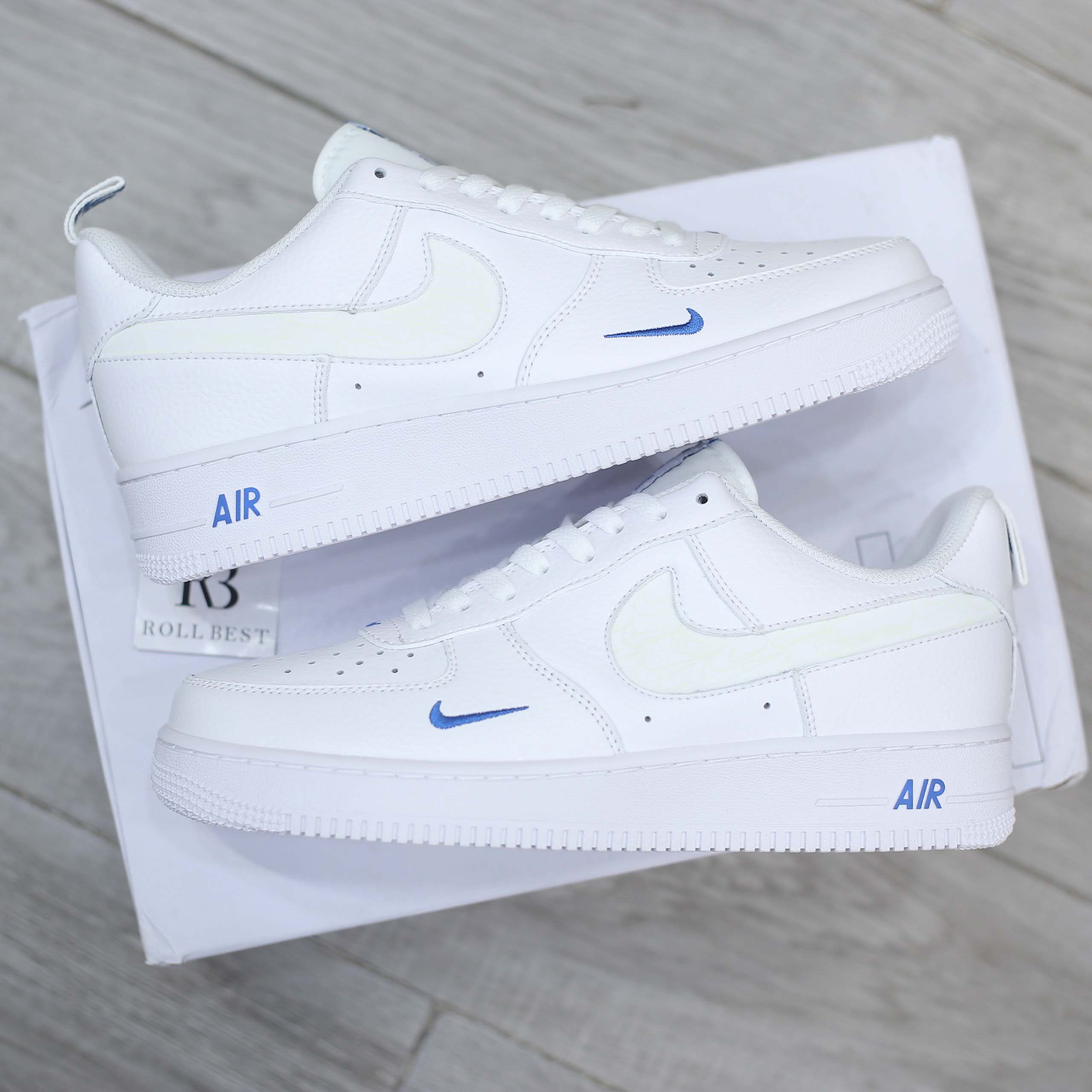 Giày Nike Air Force 1 07 LV8 White Dark Marina Blue Best Quality
