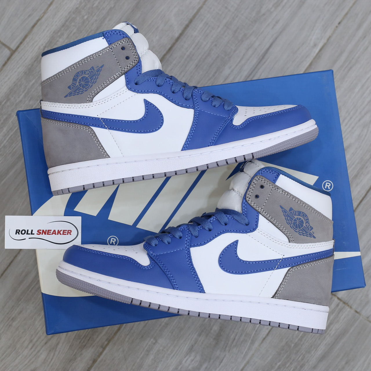 Giày Nike Air Jordan 1 High OG Retro True Blue Cement Like auth