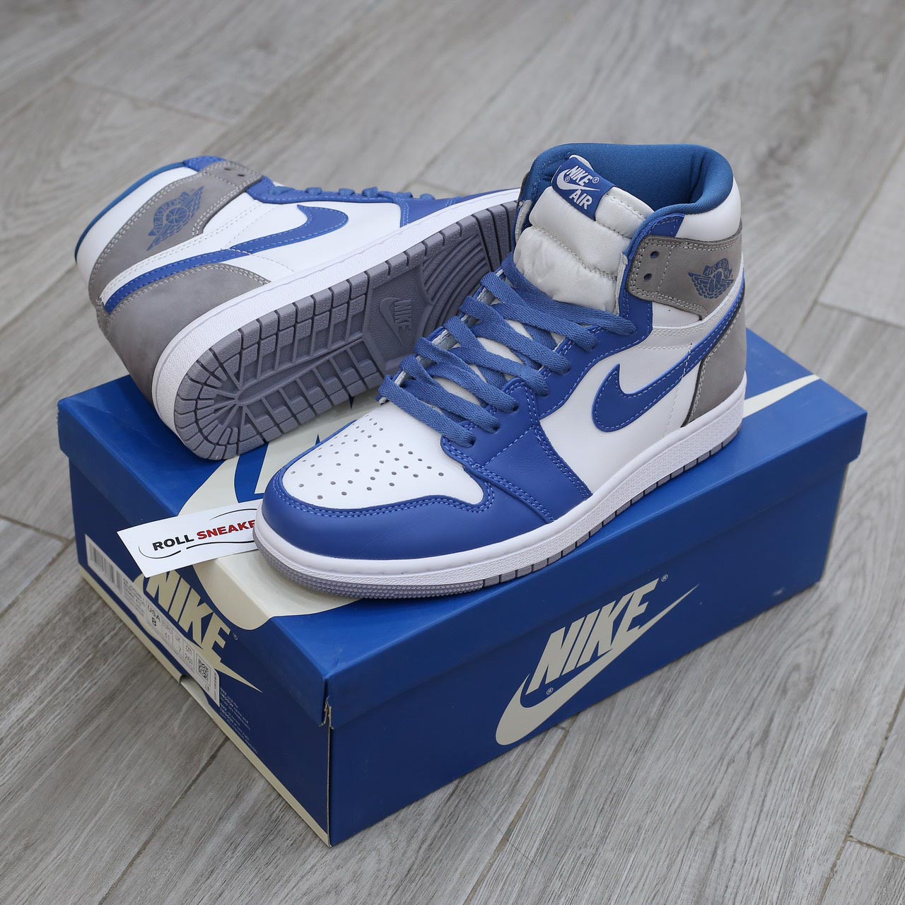 Giày Nike Air Jordan 1 High OG Retro True Blue Cement Like auth