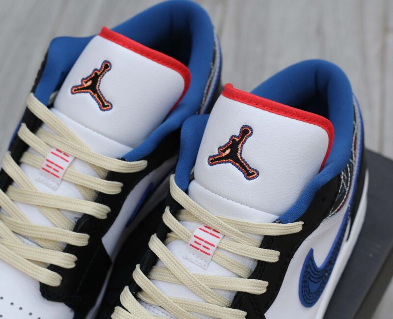 Giày Nike Air Jordan 1 Low ‘White Industrial Blue Siren Red’ Best Quality