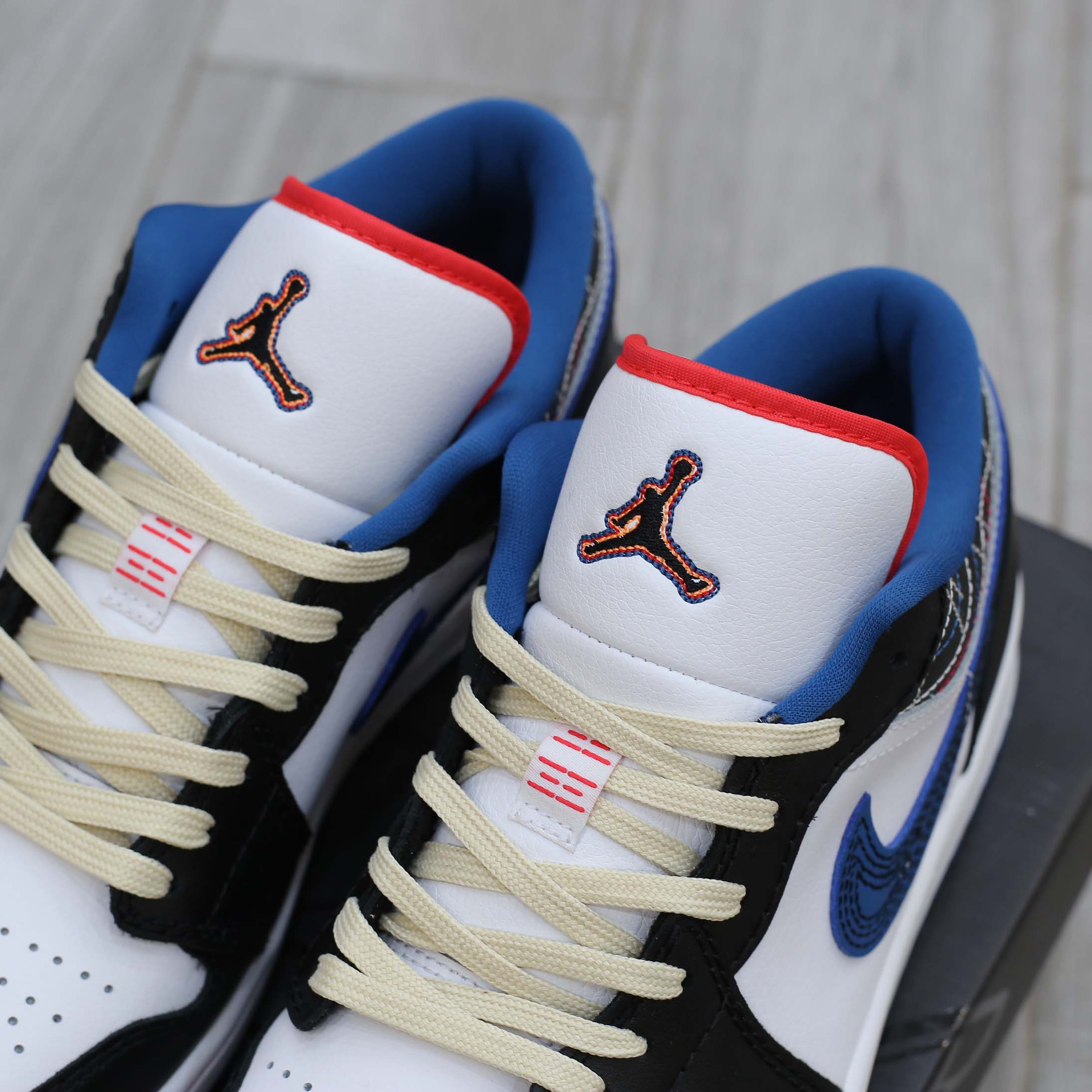 Giày Nike Air Jordan 1 Low ‘White Industrial Blue Siren Red’ Best Quality