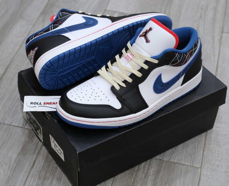 Giày Nike Air Jordan 1 Low ‘White Industrial Blue Siren Red’ Best Quality
