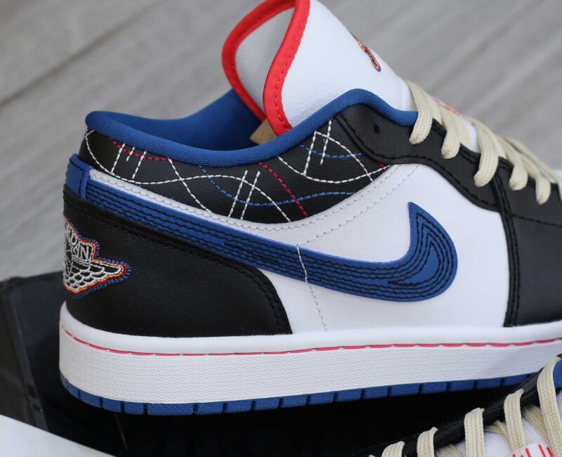 Giày Nike Air Jordan 1 Low ‘White Industrial Blue Siren Red’ Best Quality