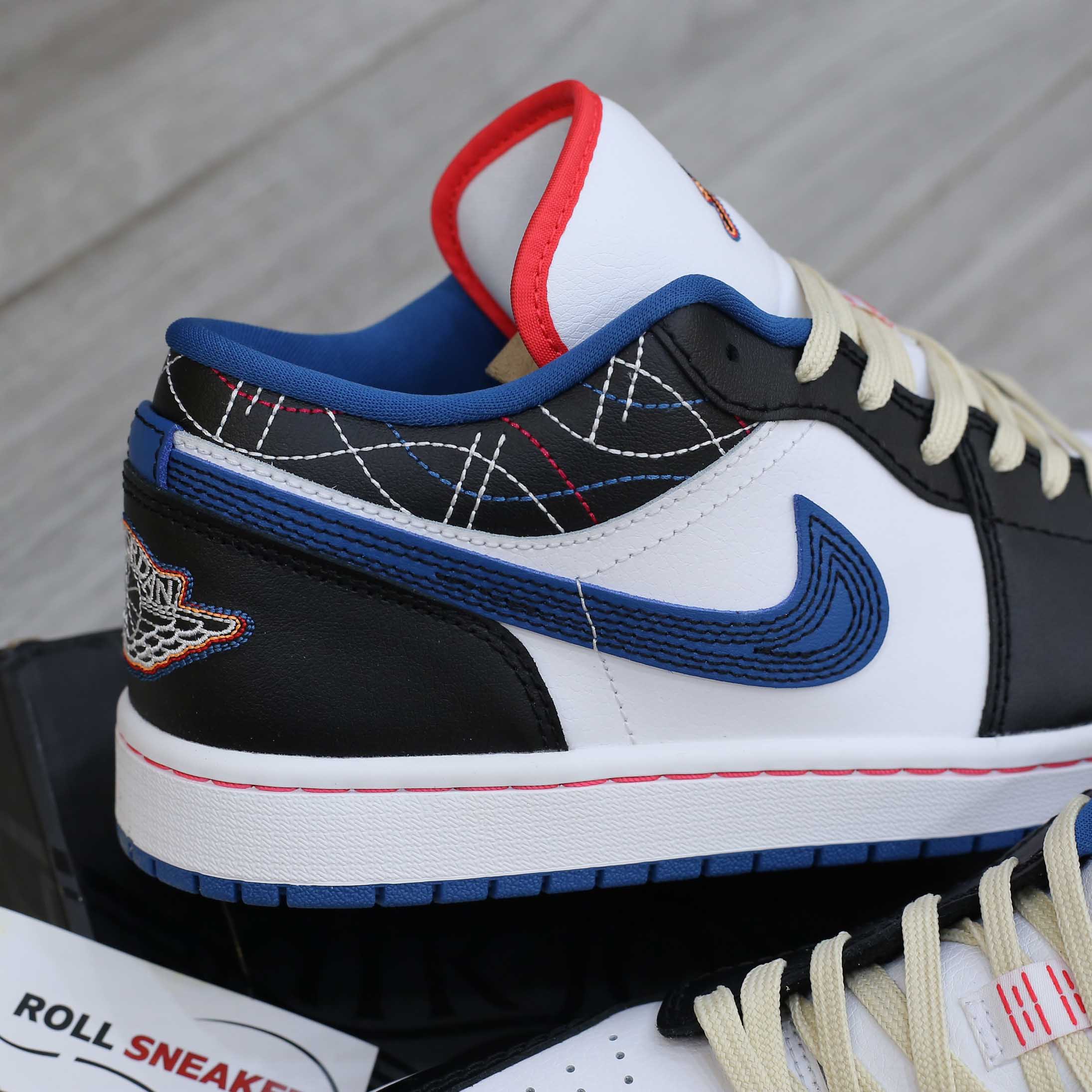 Giày Nike Air Jordan 1 Low ‘White Industrial Blue Siren Red’ Best Quality