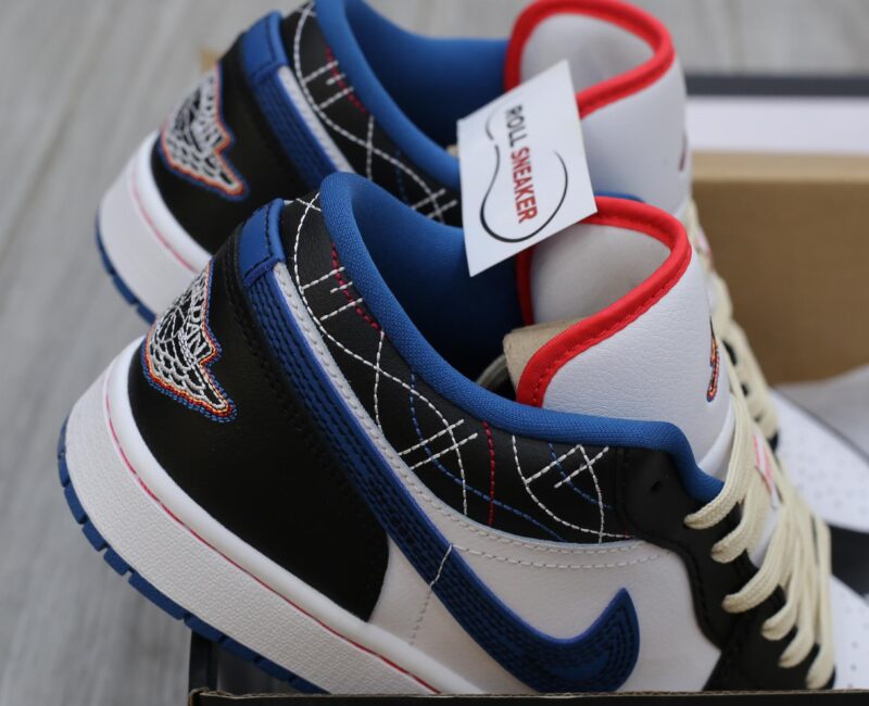 Giày Nike Air Jordan 1 Low ‘White Industrial Blue Siren Red’ Best Quality