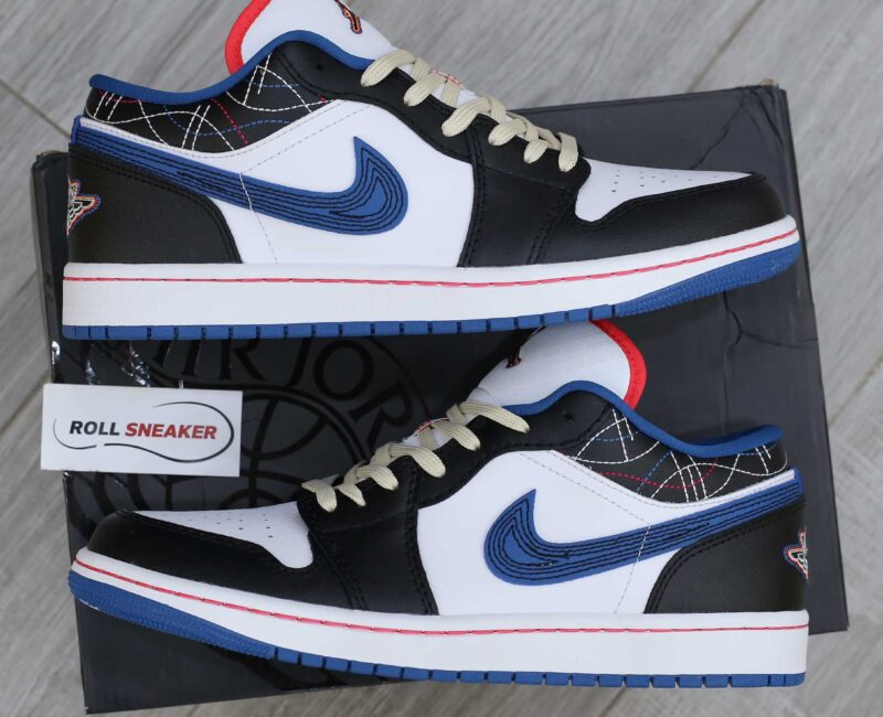 Giày Nike Air Jordan 1 Low ‘White Industrial Blue Siren Red’ Best Quality
