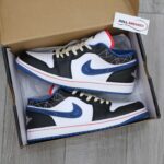 Giày Nike Air Jordan 1 Low ‘White Industrial Blue Siren Red’ Best Quality