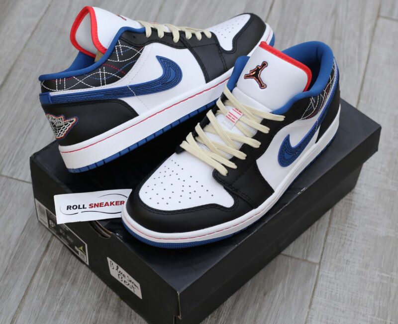 Giày Nike Air Jordan 1 Low ‘White Industrial Blue Siren Red’ Best Quality