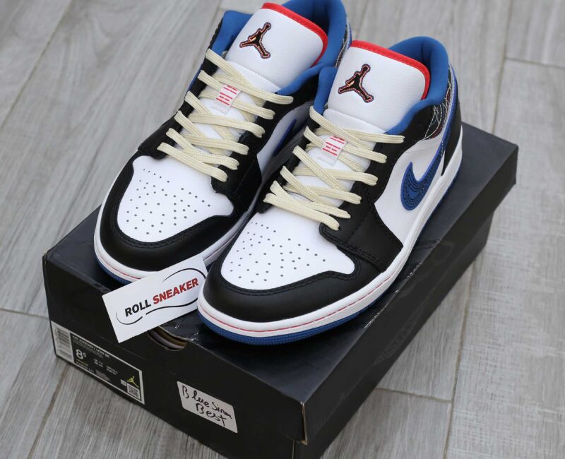 Giày Nike Air Jordan 1 Low ‘White Industrial Blue Siren Red’ Best Quality