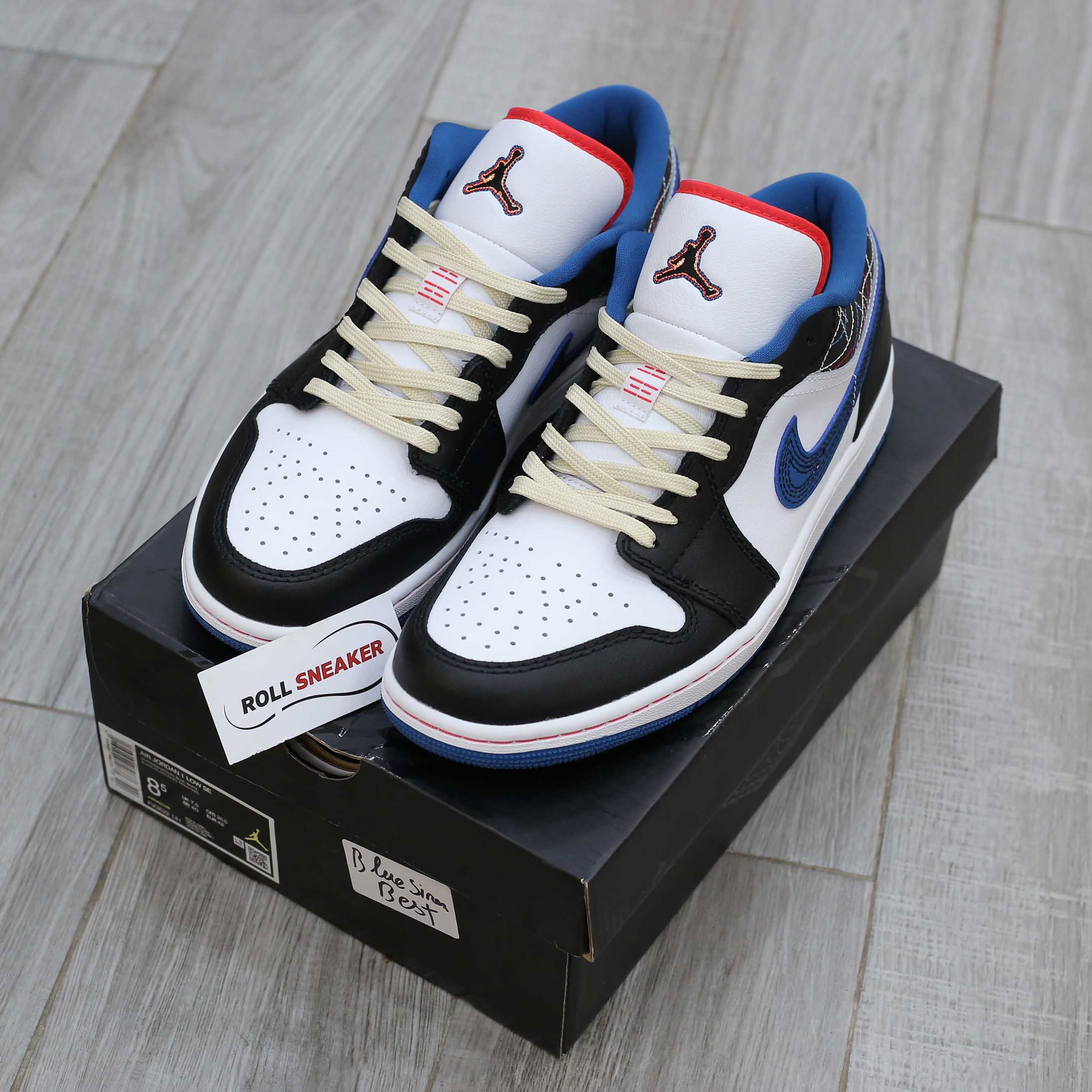 Giày Nike Air Jordan 1 Low ‘White Industrial Blue Siren Red’ Best Quality