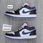 Giày Nike Air Jordan 1 Low ‘White Industrial Blue Siren Red’ Best Quality