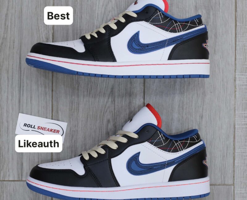Giày Nike Air Jordan 1 Low ‘White Industrial Blue Siren Red’ Best Quality