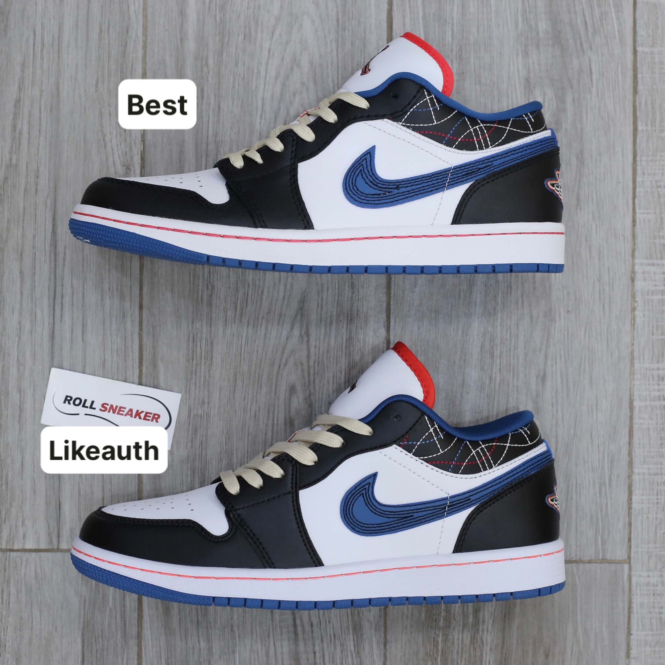 Giày Nike Air Jordan 1 Low ‘White Industrial Blue Siren Red’ Best Quality