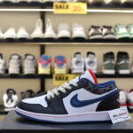 Giày Nike Air Jordan 1 Low ‘White Industrial Blue Siren Red’ Like Auth