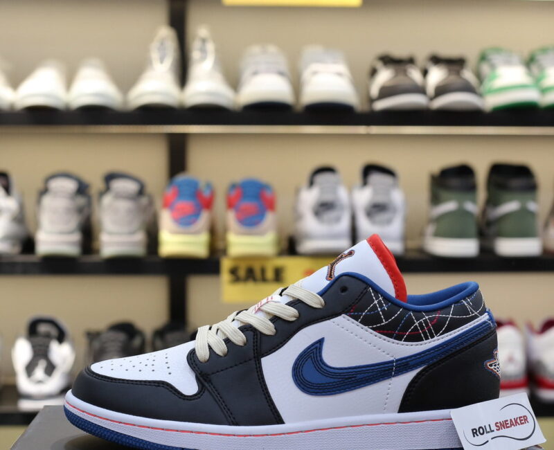 Giày Nike Air Jordan 1 Low ‘White Industrial Blue Siren Red’ Like Auth