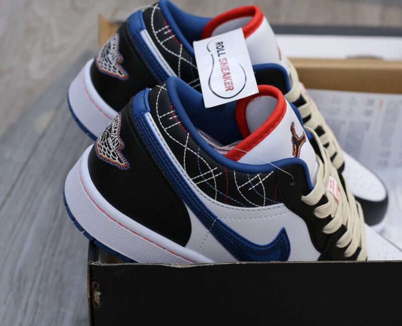 Giày Nike Air Jordan 1 Low ‘White Industrial Blue Siren Red’ Like Auth
