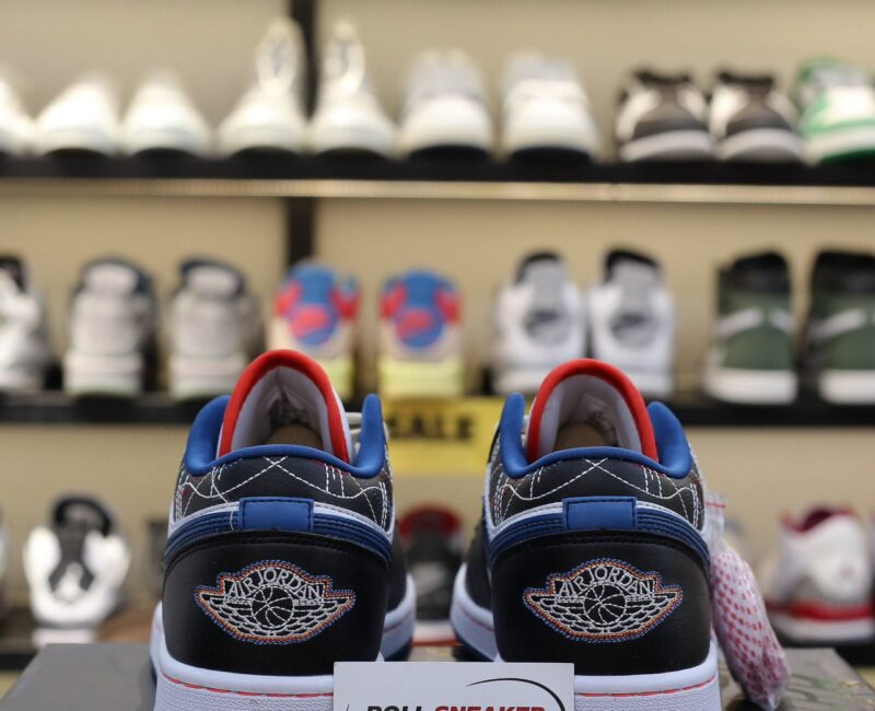 Giày Nike Air Jordan 1 Low ‘White Industrial Blue Siren Red’ Like Auth