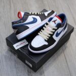 Giày Nike Air Jordan 1 Low ‘White Industrial Blue Siren Red’ Like Auth