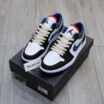 Giày Nike Air Jordan 1 Low ‘White Industrial Blue Siren Red’ Like Auth