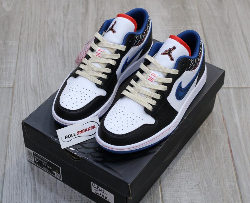 Giày Nike Air Jordan 1 Low ‘White Industrial Blue Siren Red’ Like Auth